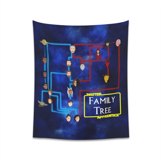 MASTER APPRENTICE FAMILY TREE PRINTED WALL TAPESTRY