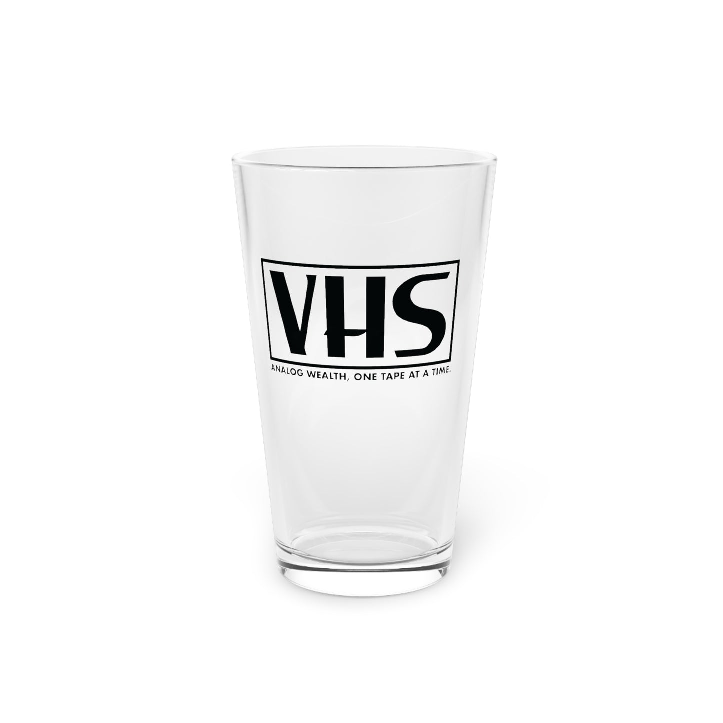 Analog Wealth VHS Pint Glass